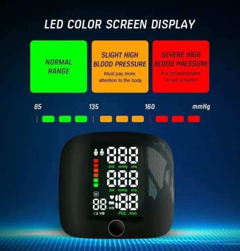 Digital Wrist Blood Pressure Monitor BP Machine Cuff LED Heart Rate Tester