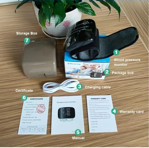 Digital Wrist Blood Pressure Monitor BP Machine Cuff LED Heart Rate Tester