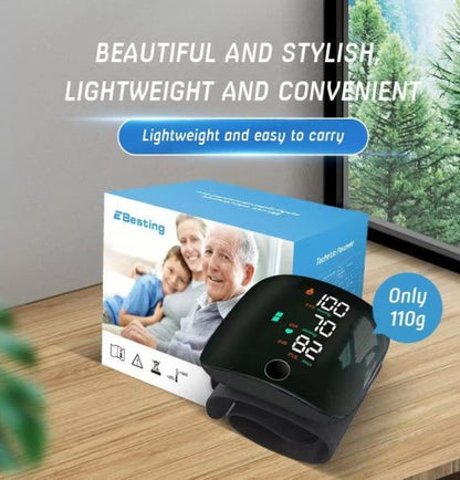 Digital Wrist Blood Pressure Monitor BP Machine Cuff LED Heart Rate Tester